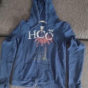 Hollister Blue Hoodie with Logo